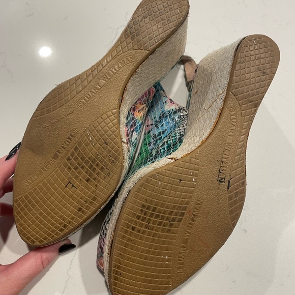 Stuart Weitzman Rainbow Wedge Sandal Size 8 - Picture 7 of 7